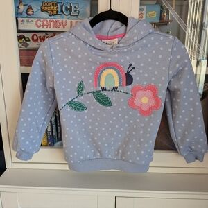 Kids Headquarters Blue Polka Dot Hoodie - Snail & Rainbow - Size 6